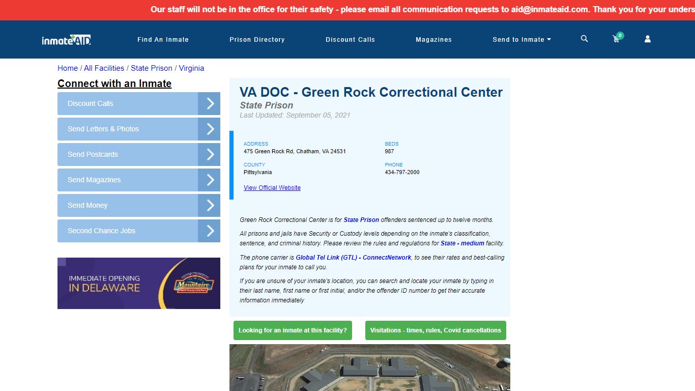 VA DOC - Green Rock Correctional Center - InmateAid