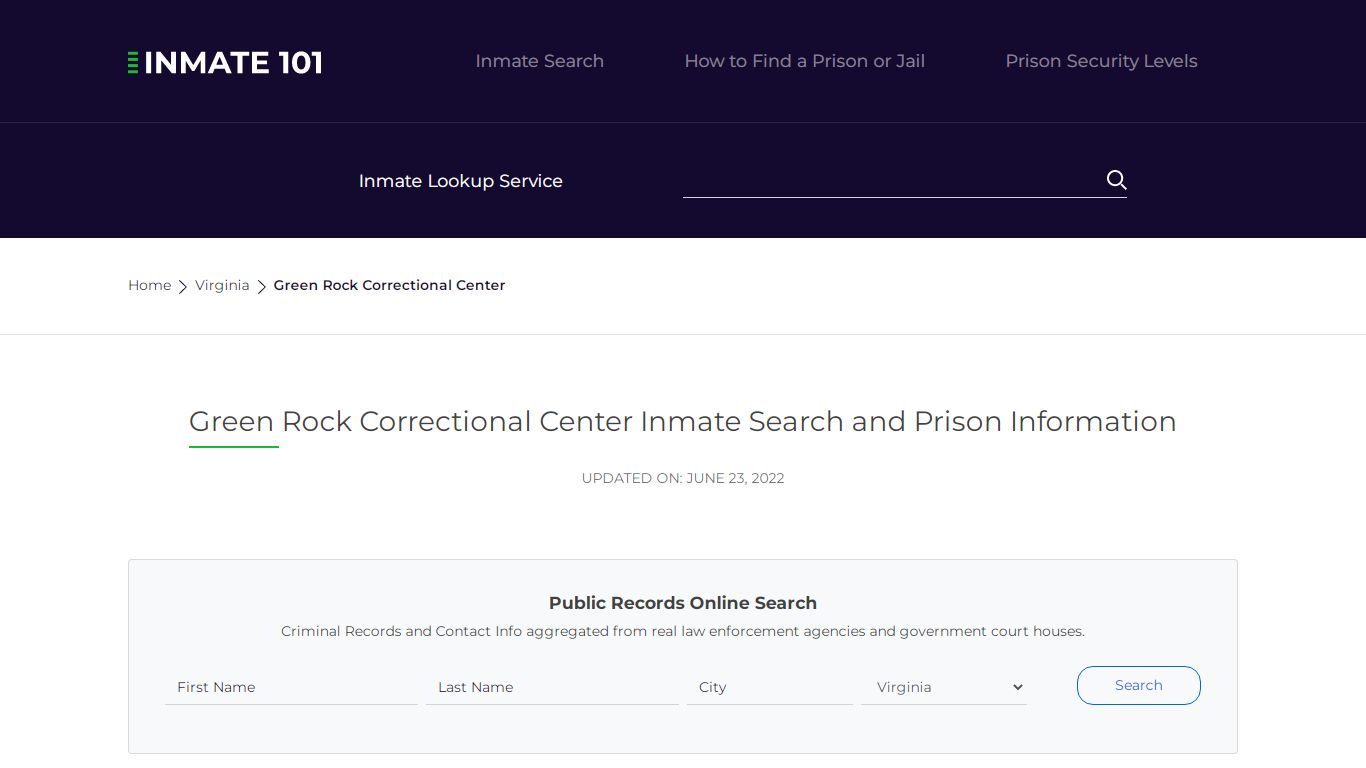 Green Rock Correctional Center Inmate Search, Visitation, Phone no ...