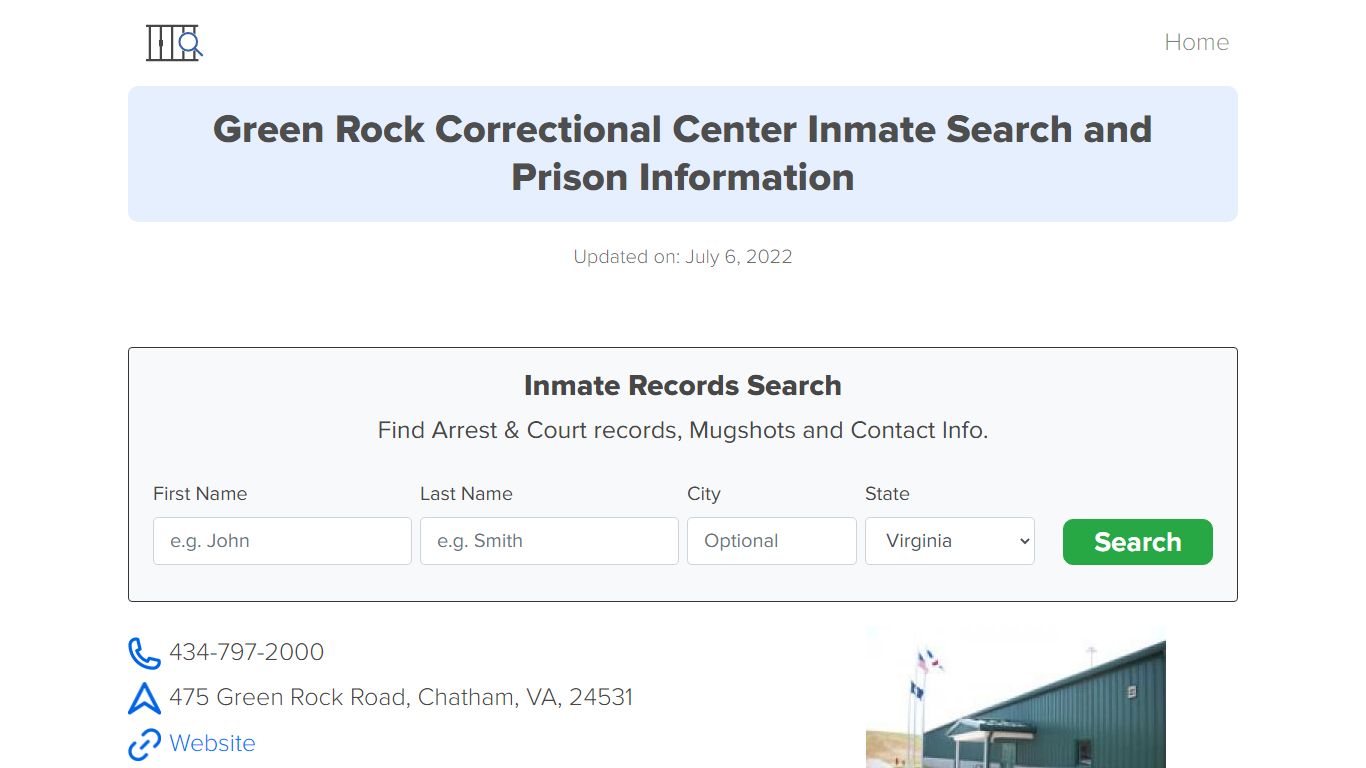 Green Rock Correctional Center Inmate Search, Visitation, Phone no ...